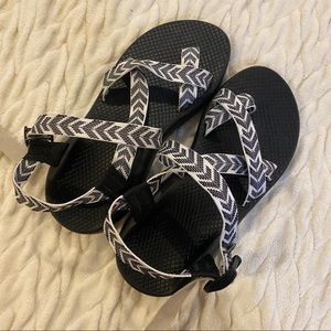 Women’s White Chevron Chacos